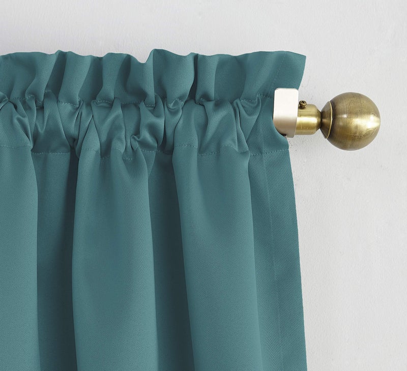 Sun Zero Easton Energy Saving Blackout Rod Pocket Curtain Panel, 40" x 95", Marine - Image 2